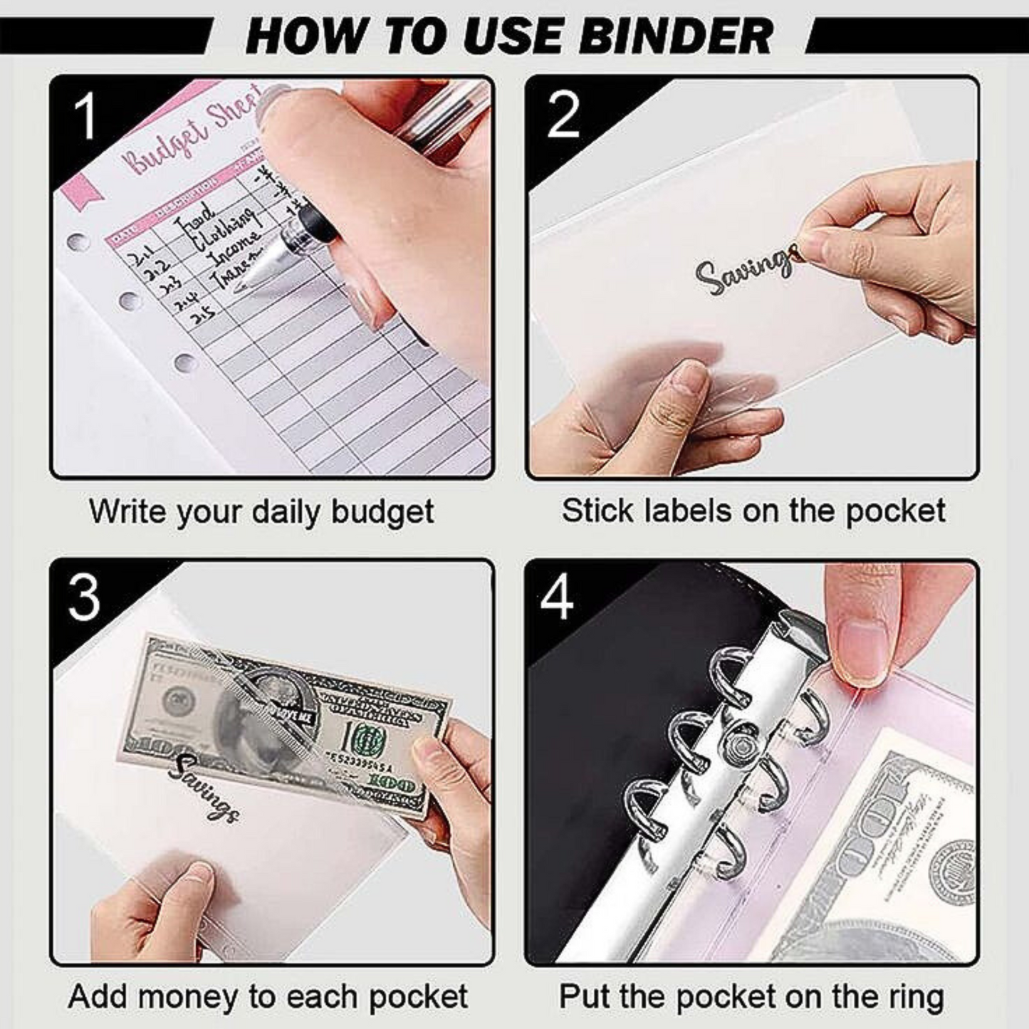 Money Saver Ring Binder Notebook